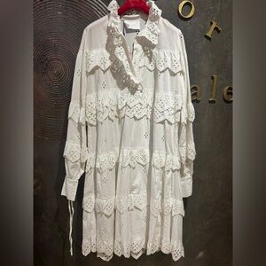 2nd day resort wear mini a line long sleeved feminine classic Lace Dress NWT